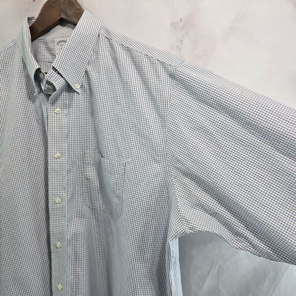Brooks Brothers Shirt Men XXL 18 1818 Regent Non Iron Original Polo Windowpane - Picture 16 of 16